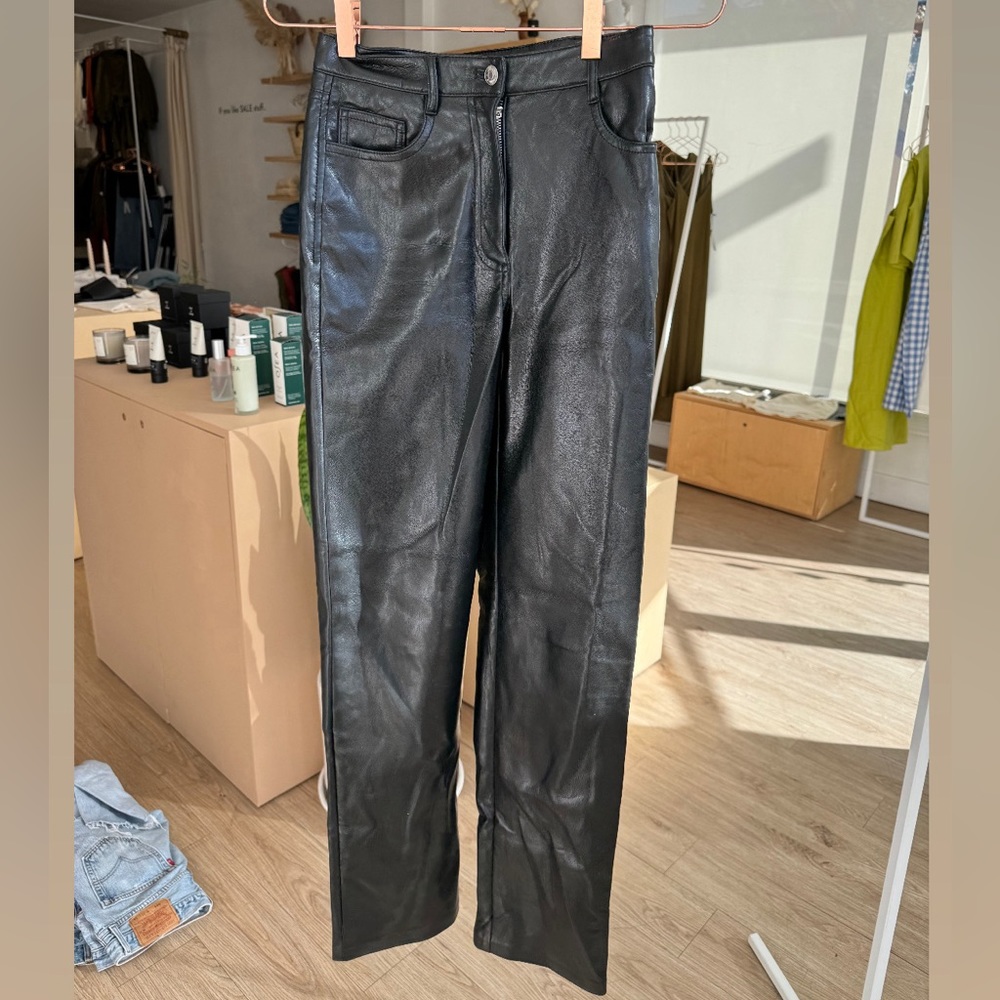 Leather frame pant